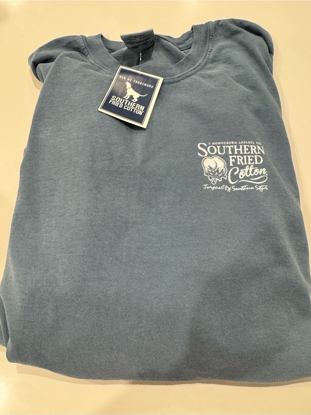 Southern Fried Cotton Men’s Long-Sleeve Tee — Ice Blue